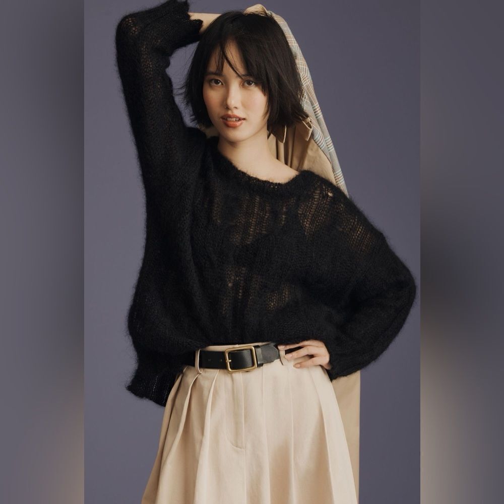 Anthropologie The Posey Stitchy Distressed Sweater Size XS